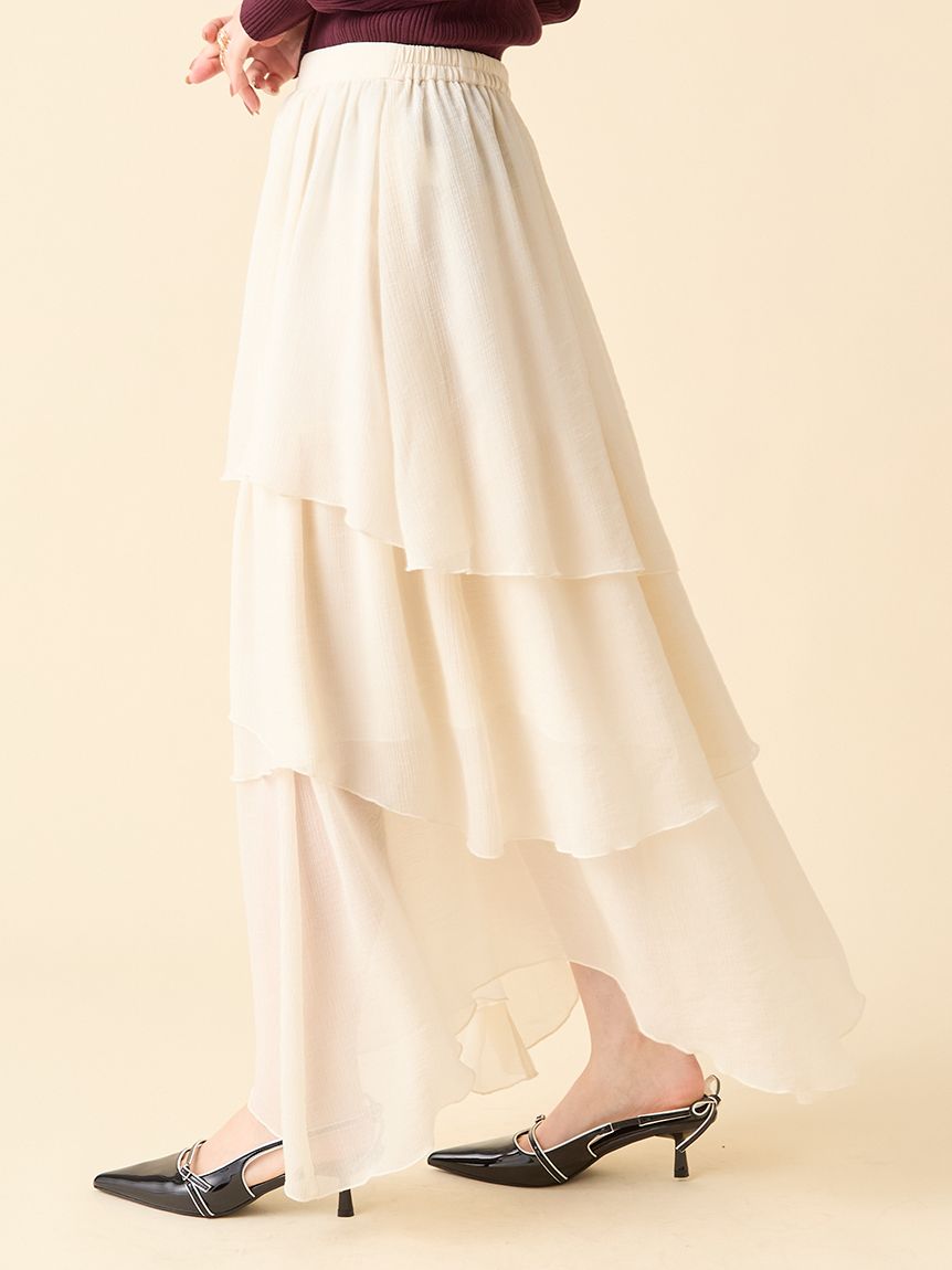 シアーフリルティアードスカート(ロングスカート)｜スカート
