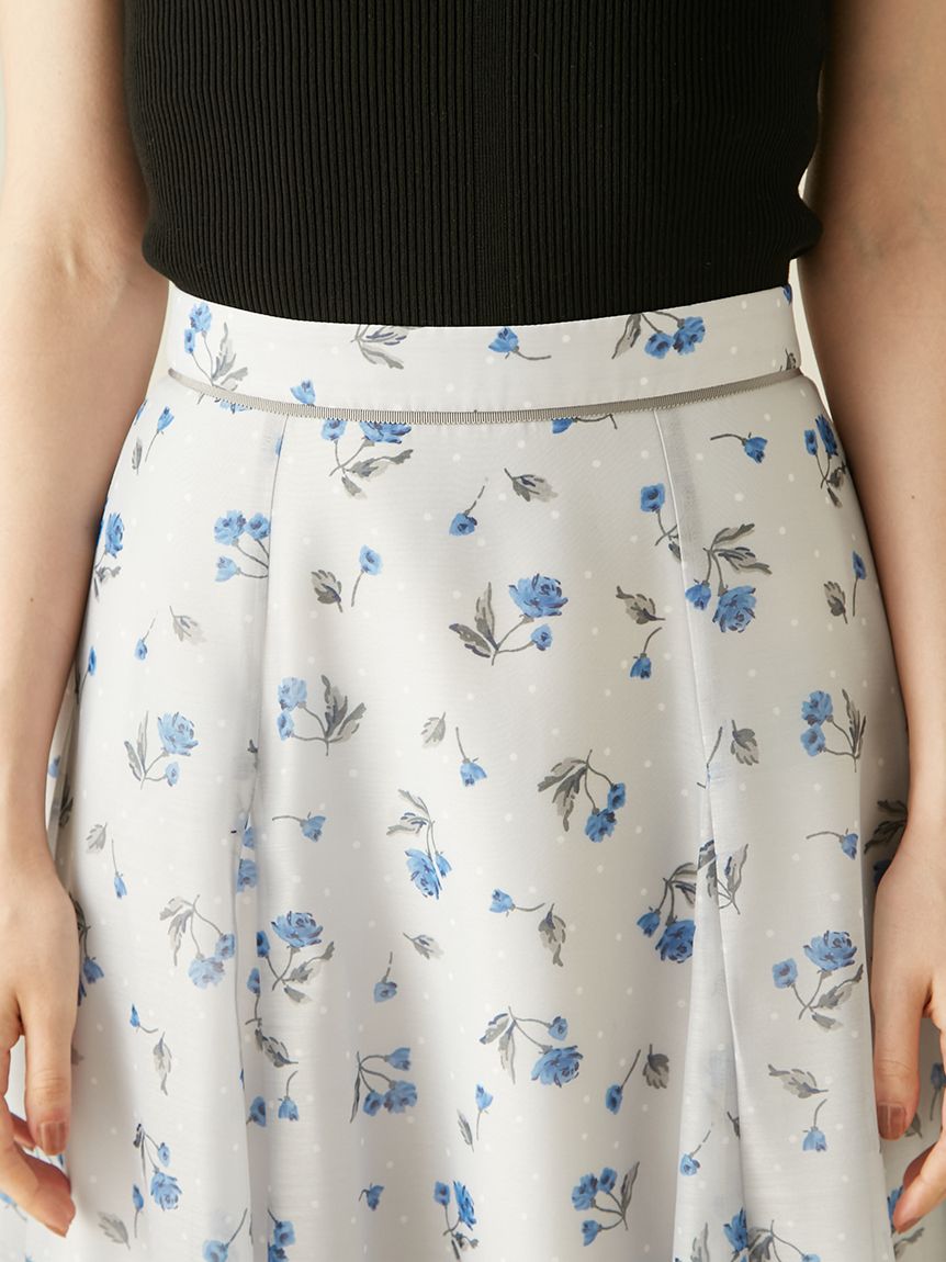 シアーシャンタンプリントフレアスカート(ロングスカート)｜スカート