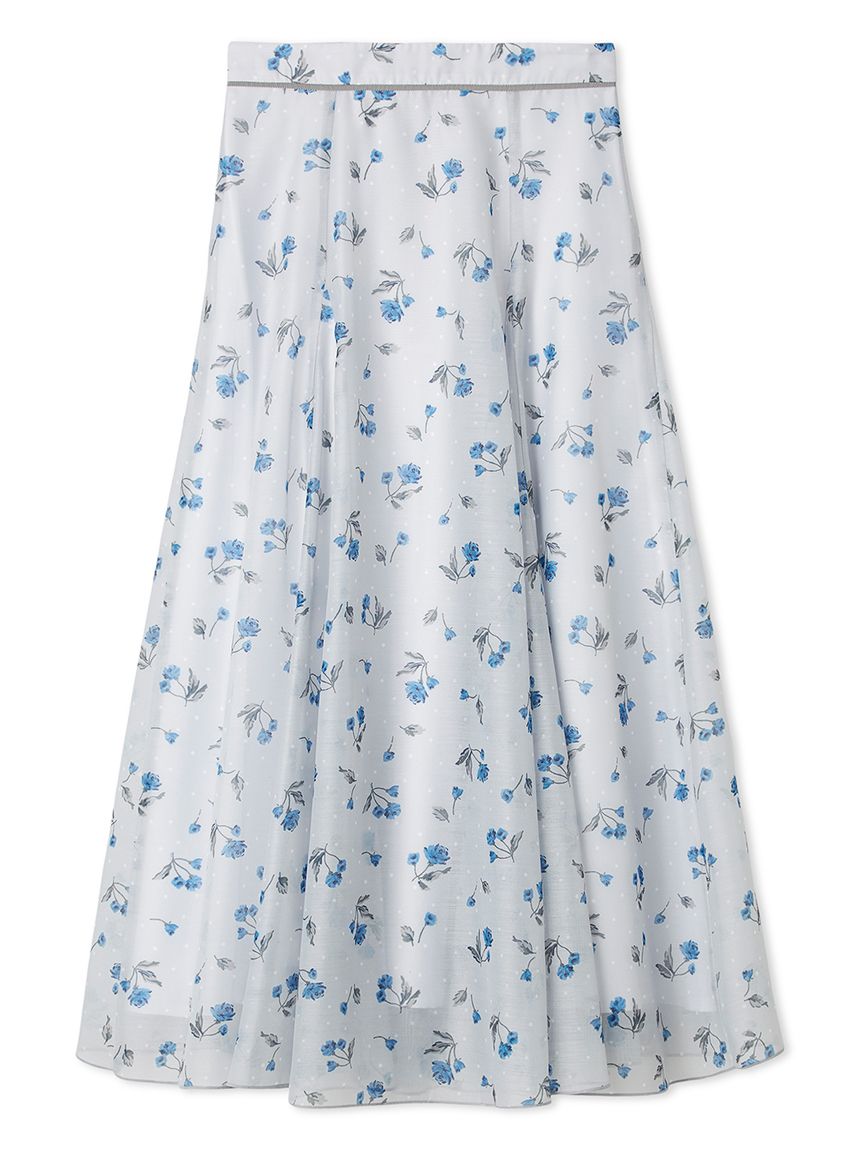シアーシャンタンプリントフレアスカート(ロングスカート)｜スカート