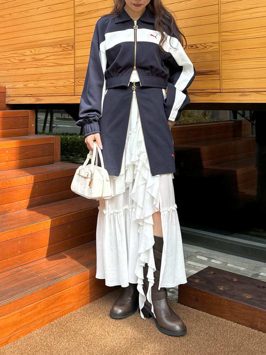 WEB限定00サイズ】イレヘムティアードスカート(ロングスカート