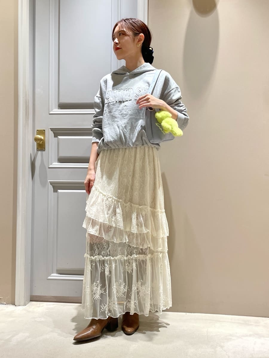 WEB限定00サイズ】イレヘムティアードスカート(ロングスカート