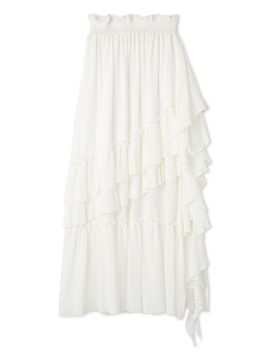 Lily Brown◆ギャザーティアードロングスカート/FREE/コットン/PUP/19年モデル/LWFS192076