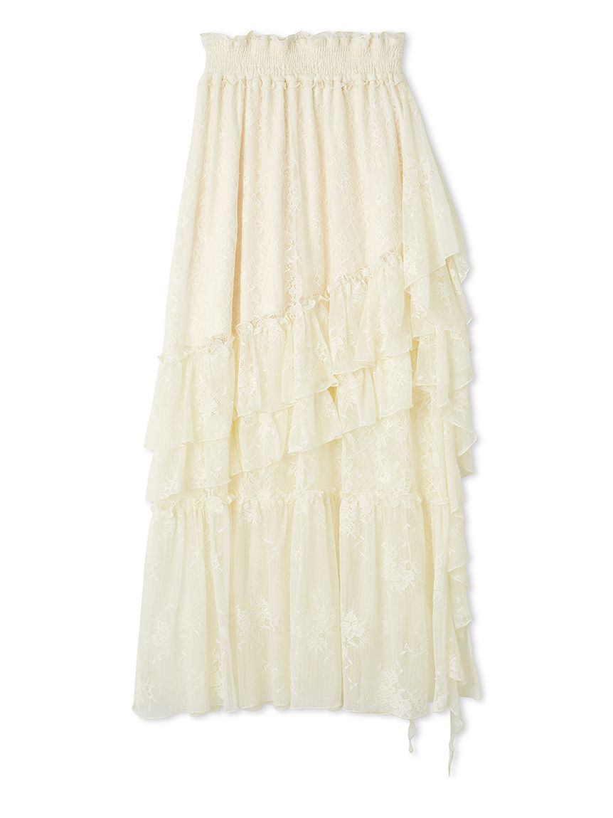 WEB限定00サイズ】イレヘムティアードスカート(ロングスカート