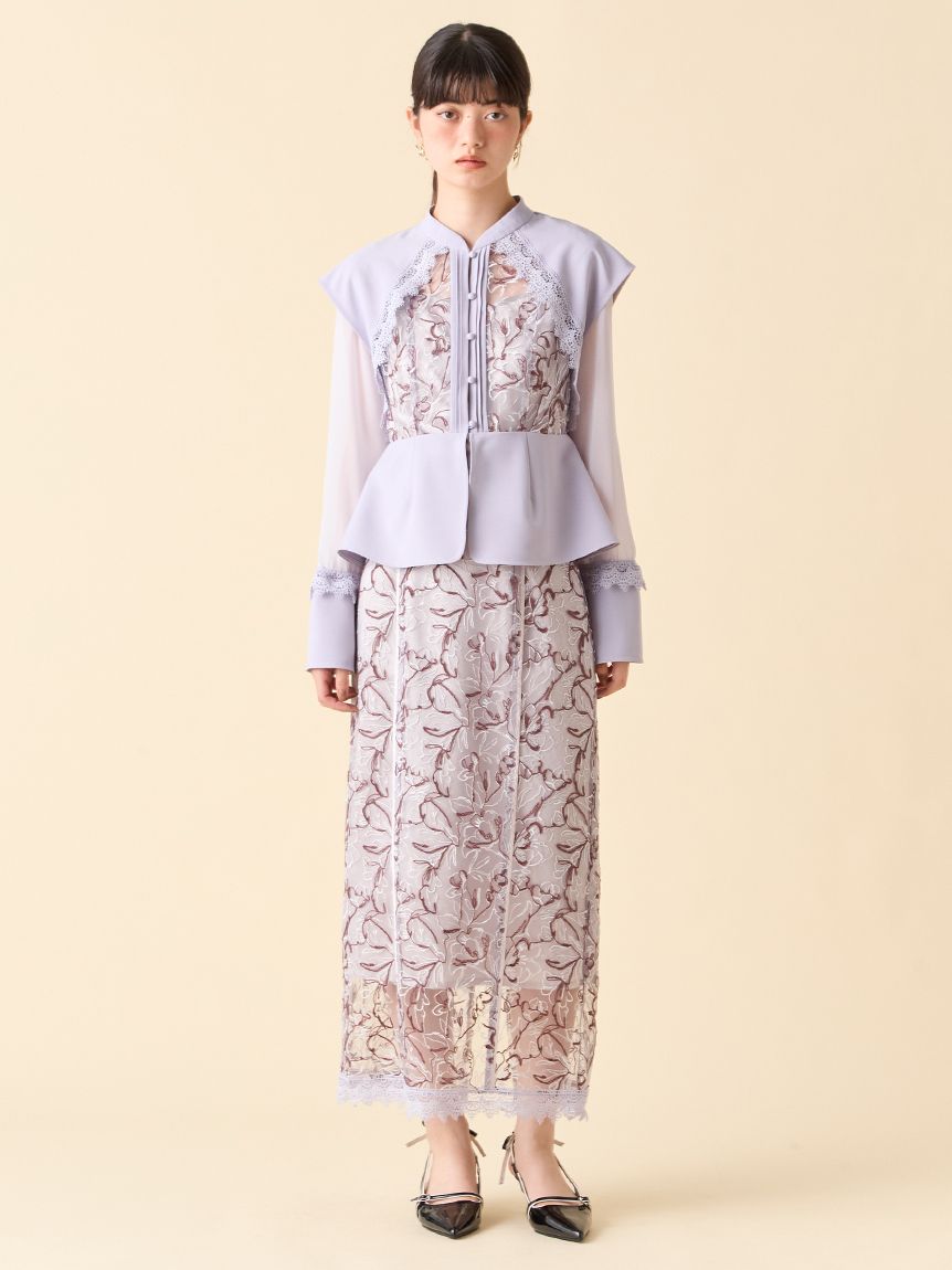 エンブロイダリースイッチングスカート(タイトスカート)｜スカート