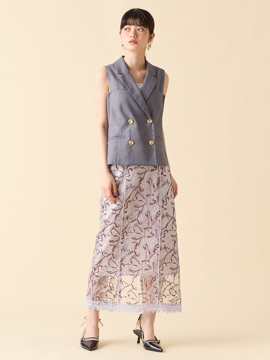 エンブロイダリースイッチングスカート(タイトスカート)｜スカート