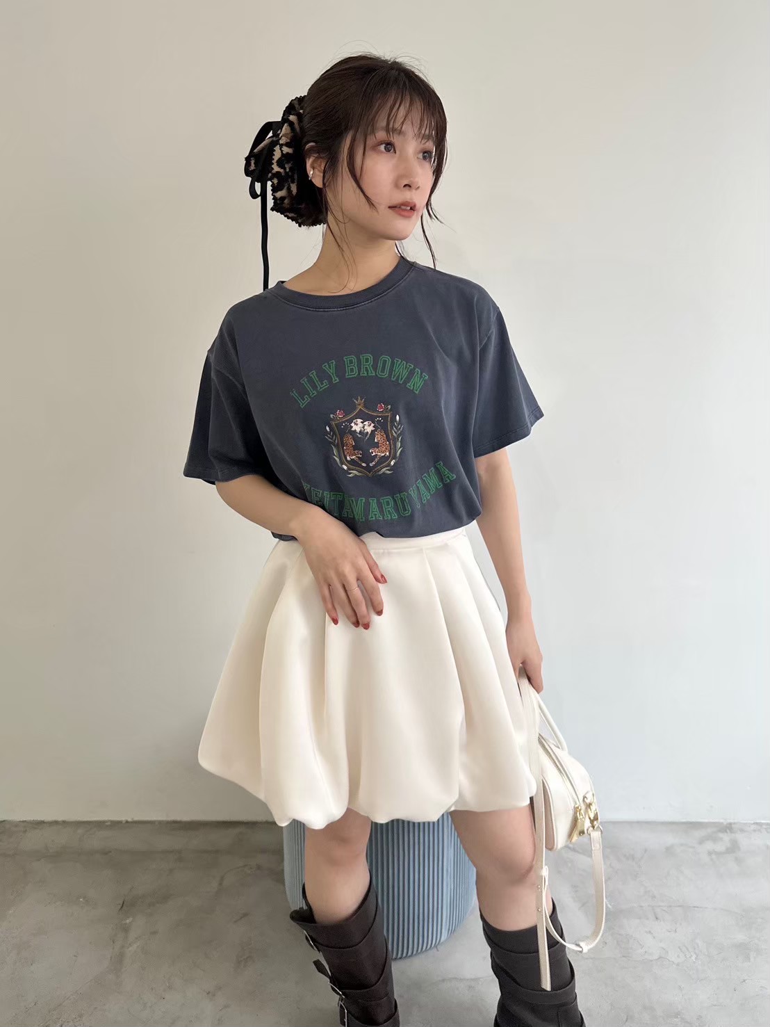 Lily brown バルーンスカート ブラック リリーブラウン LILY BROWN バルーンミニスカート （BLK