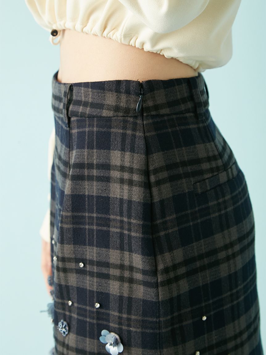 L.B CANDY STOCK]フラワービジュースカショ―パン(ミニスカート