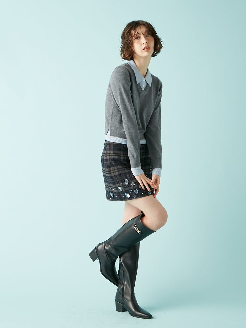 【LILY BROWN】未使用 ビジュー リボン ミニスカート LILY BROWN（リリーブラウン）の「【WEB限定カラー】[L.B CANDY