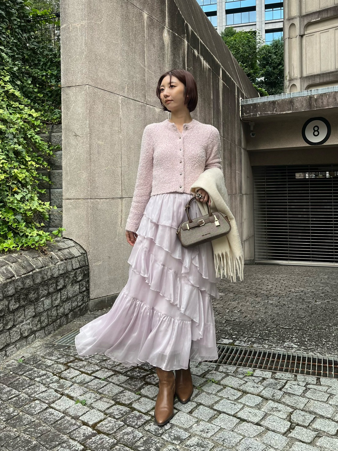 ブライトシアーラッフルスカート(ロングスカート)｜スカート｜LILY