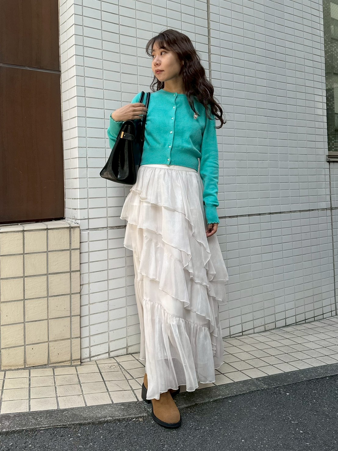 ブライトシアーラッフルスカート(ロングスカート)｜スカート｜LILY