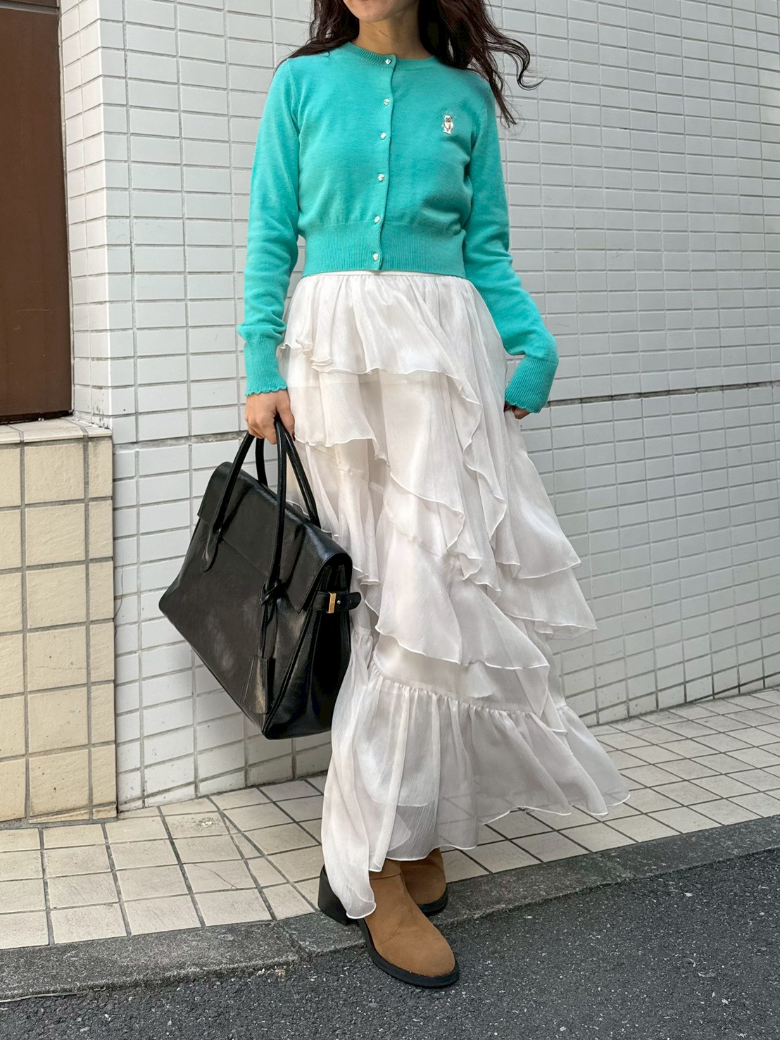 ブライトシアーラッフルスカート(ロングスカート)｜スカート｜LILY