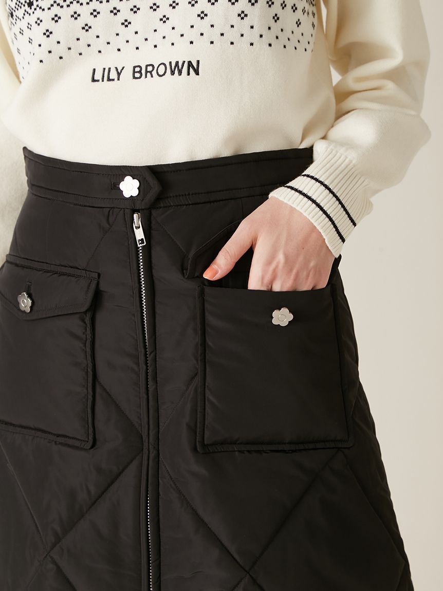 LILY BROWN×MARY QUANT】デイジー釦キルトダウンミニスカート