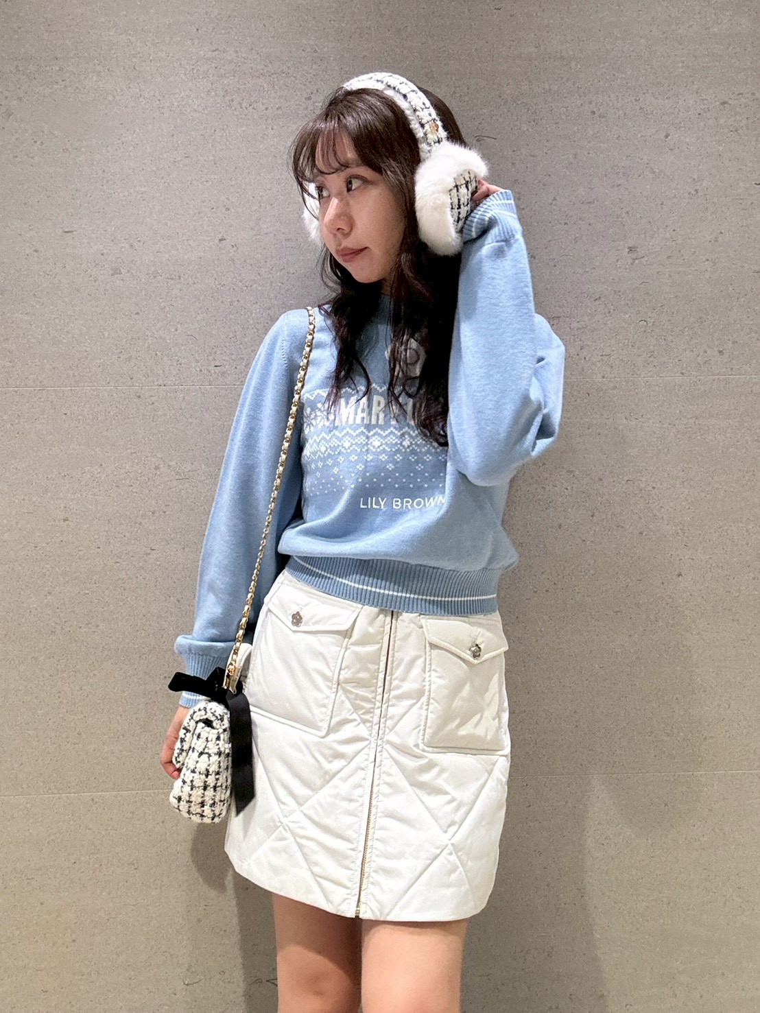 LILY BROWN×MARY QUANT】デイジー釦キルトダウンミニスカート