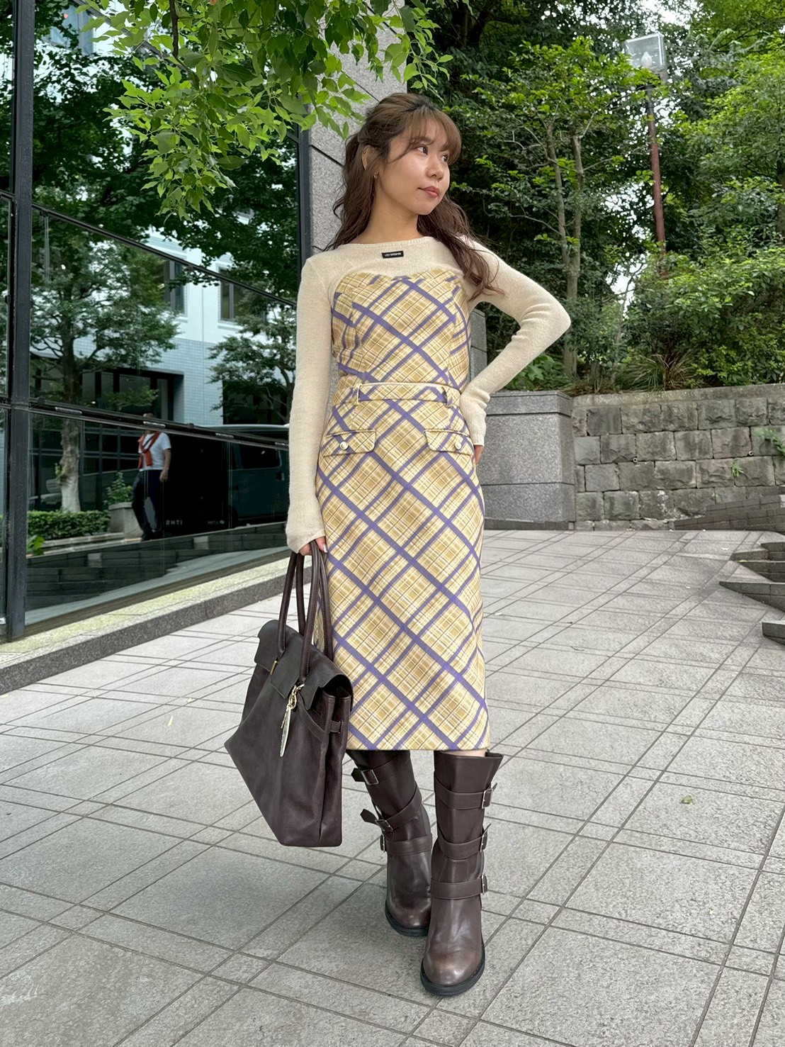 ウーリーチェックミディスカート(膝丈スカート)｜スカート｜LILY BROWN