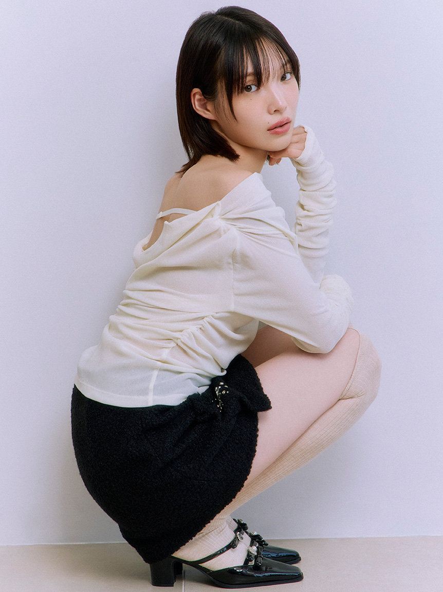 L.B CANDY STOCK]スノーフレークビジューミニスカート(Hearts2Hearts