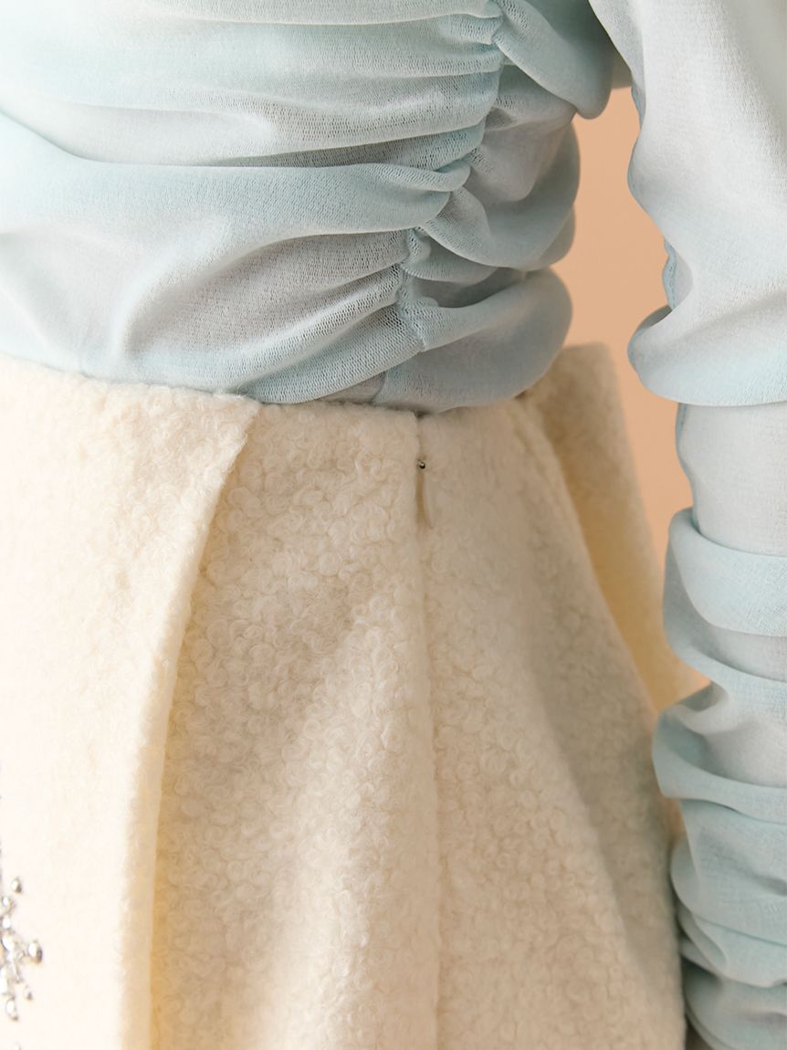 L.B CANDY STOCK]スノーフレークビジューミニスカート(Hearts2Hearts