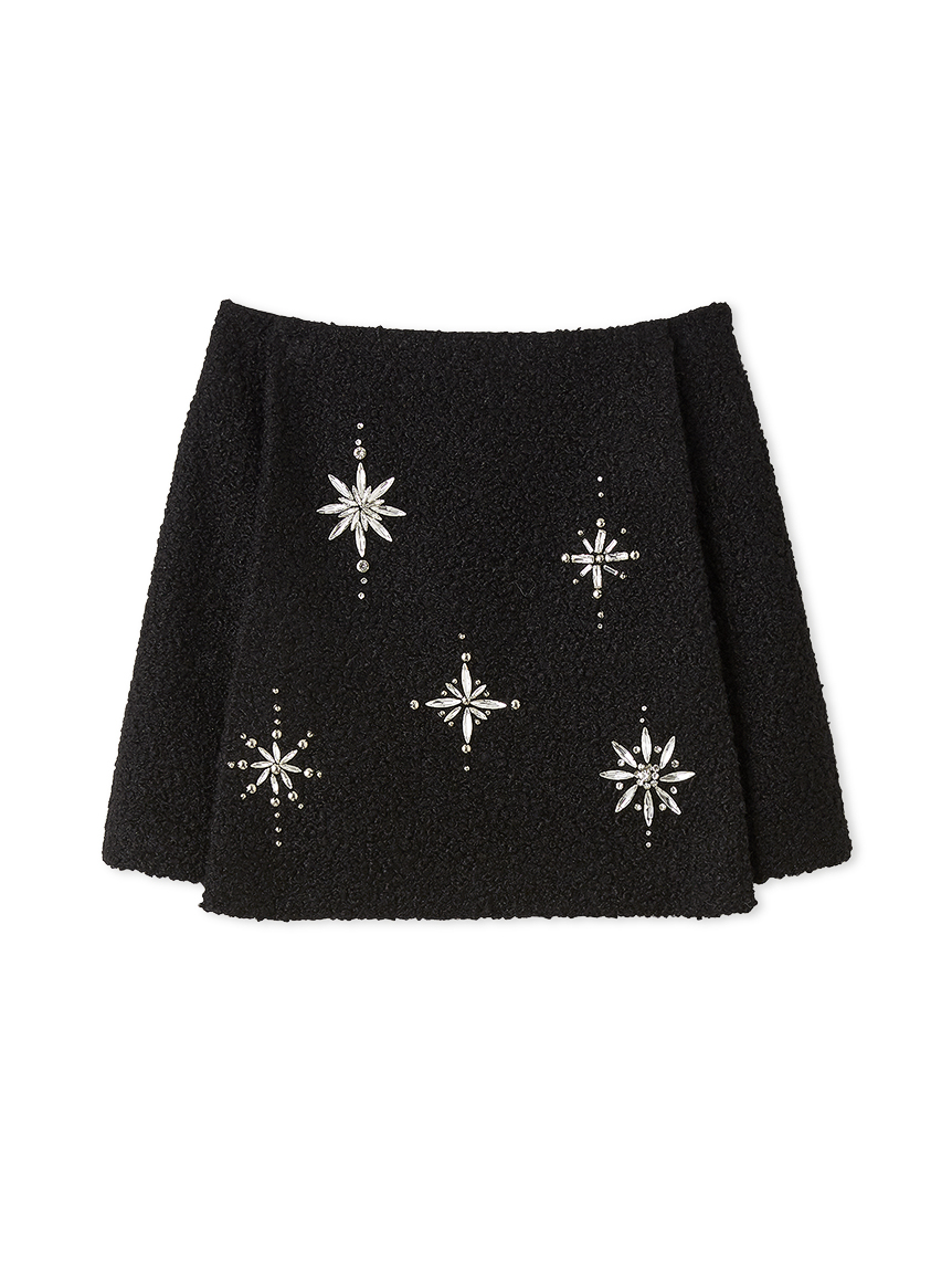 L.B CANDY STOCK]スノーフレークビジューミニスカート(ミニスカート