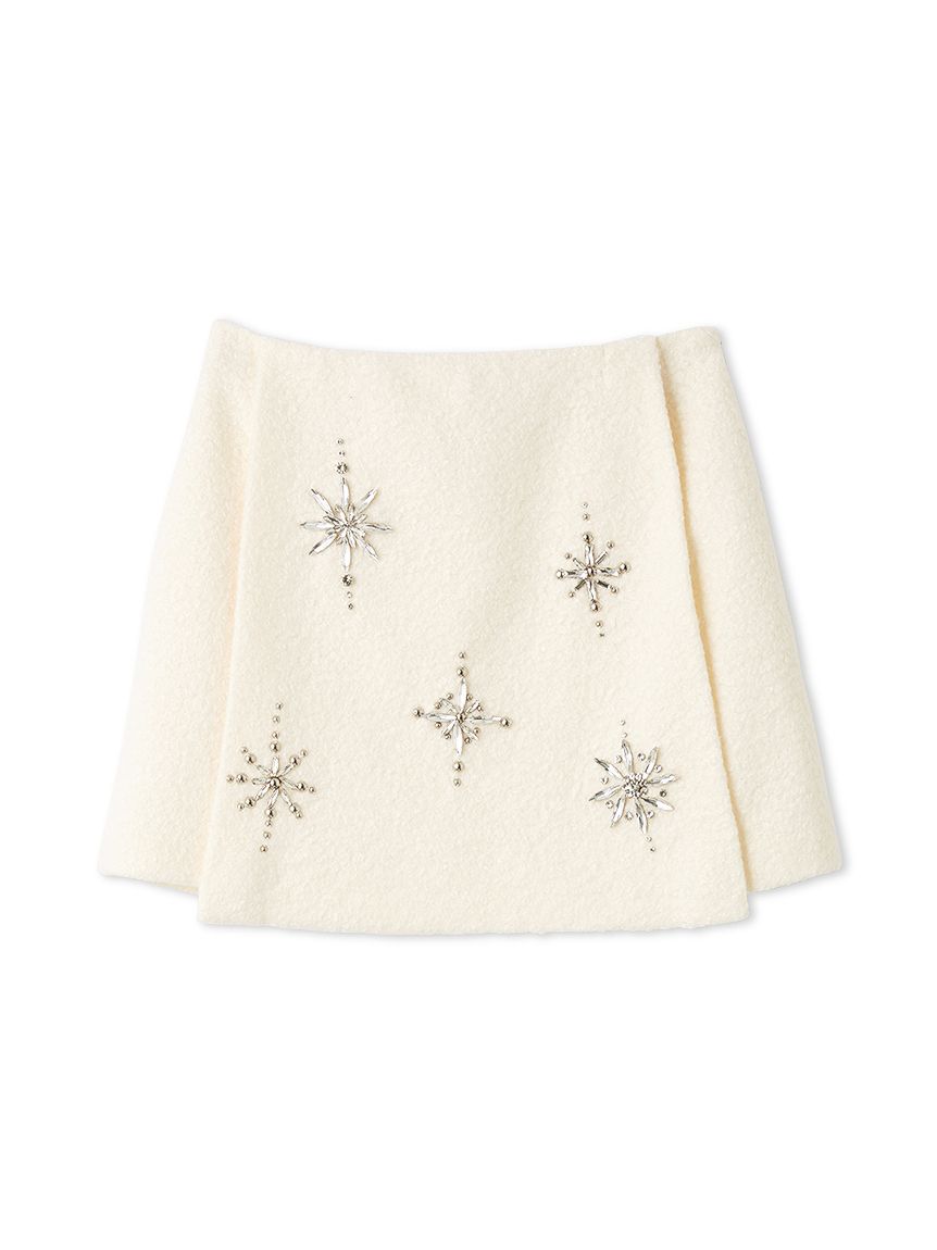 L.B CANDY STOCK]スノーフレークビジューミニスカート(Hearts2Hearts