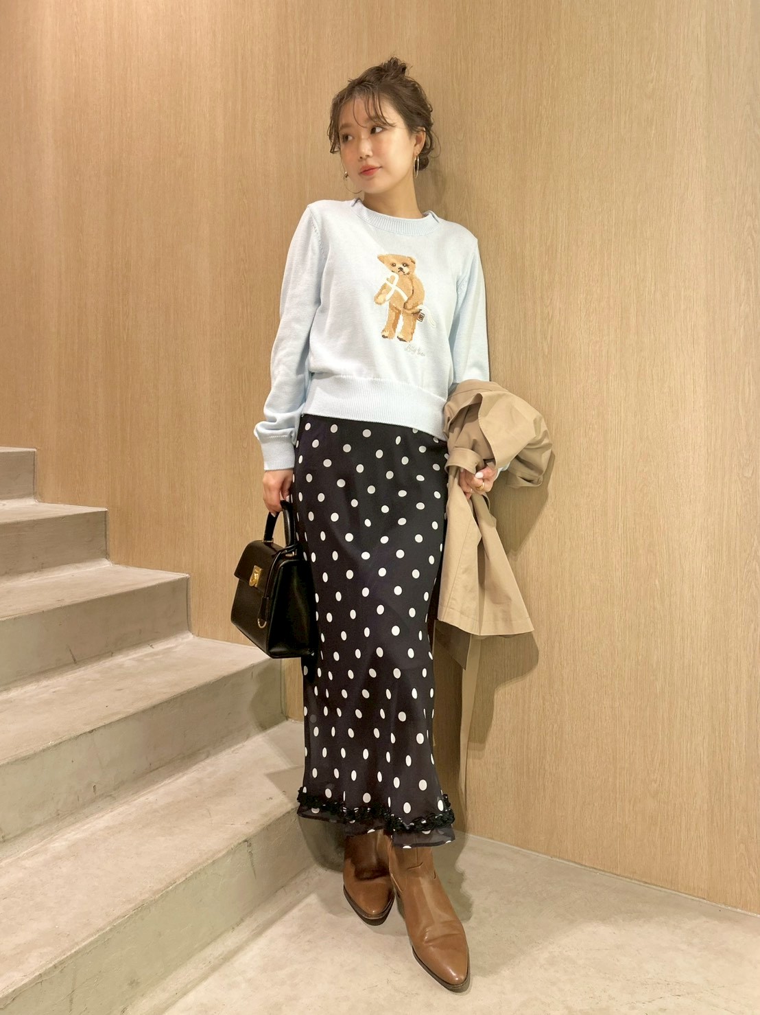 プリントシフォンバイアスミディスカート(セットアップアイテム)｜LILY