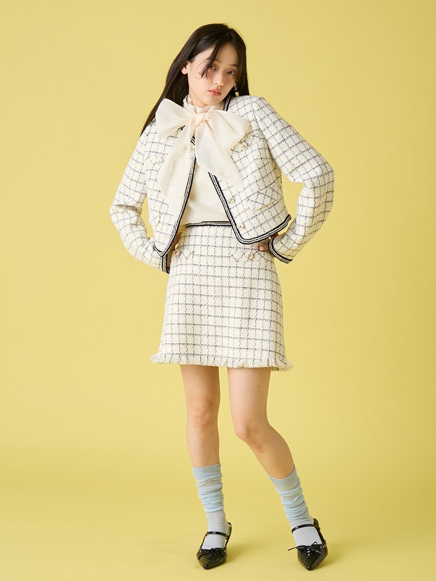 ツイードミニスカート(セットアップアイテム)｜LILY BROWN（リリー