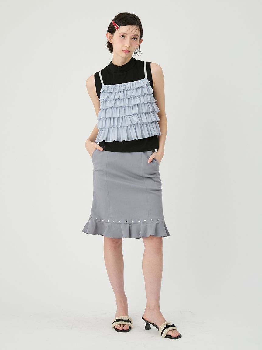 LILY BROWN メニーフリルティアードスカート 　グレー　リリーブラウン LILY BROWN（リリーブラウン） SALE40%OFF リリー ブラウン ボトムス
