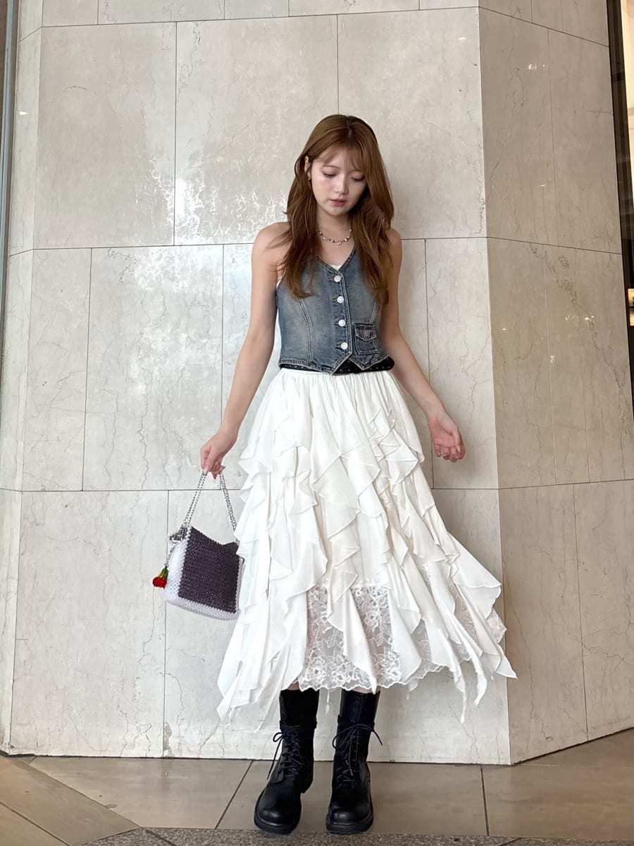 ラッフルフリル2wayスカート(ロングスカート)｜SKIRT｜LILY BROWN
