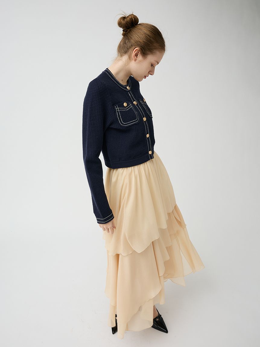 イレヘム光沢ティアードスカート(ロングスカート)｜SKIRT｜LILY BROWN