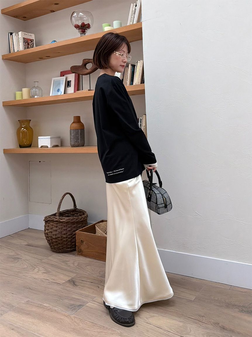 バイヤスサテンナローロングスカート(ロングスカート)｜SKIRT｜LILY