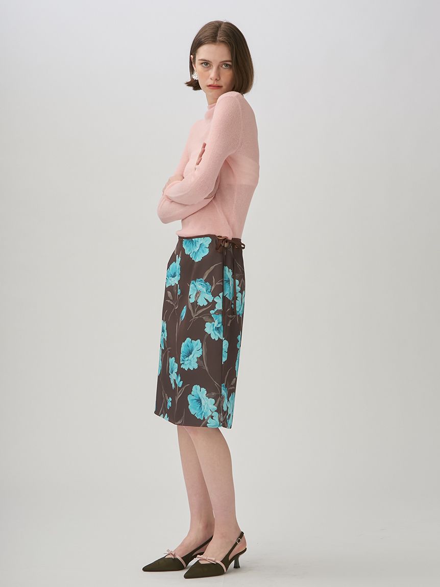 ブロッサムプリントサテンミディスカート(膝丈スカート)｜SKIRT｜LILY
