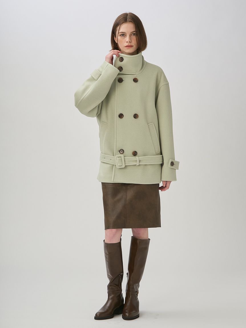 ブレザーとスカートの4点セット（ベージュ）　145〜155cm レザーミディスカート(膝丈スカート)｜SKIRT｜LILY BROWN（リリー