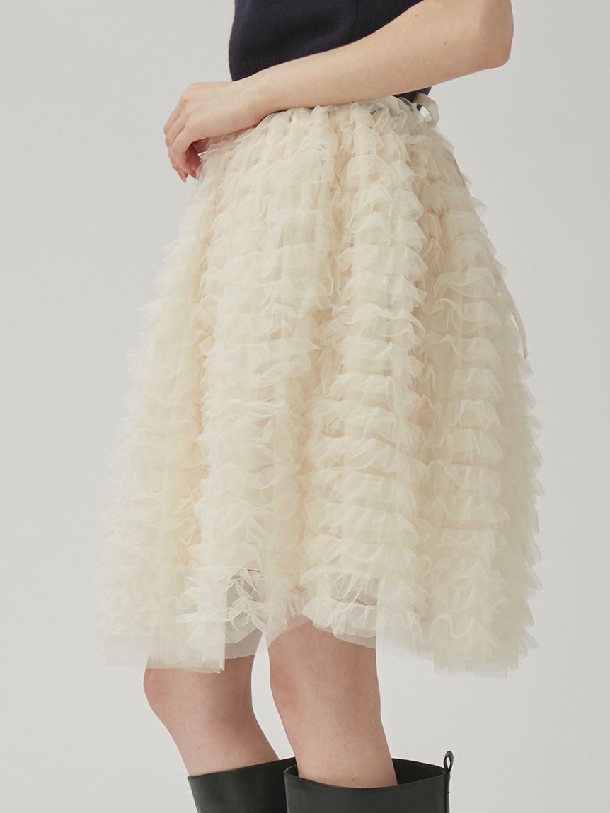 デコレーションミディチュールスカート(膝丈スカート)｜SKIRT｜LILY