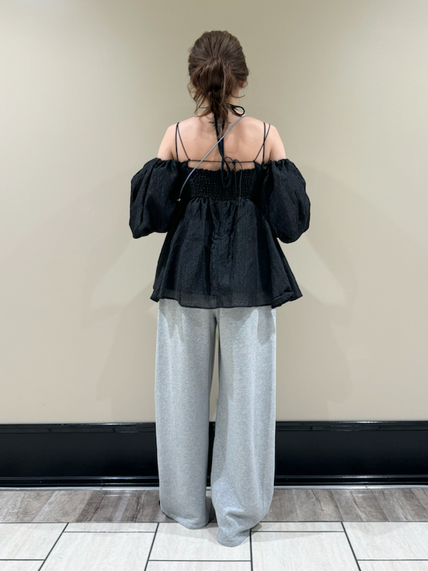 WEB限定カラー】3wayシアージャガードペプラムブラウス(ビスチェ