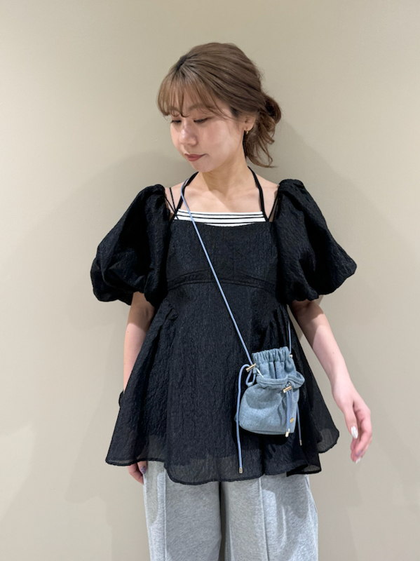 WEB限定カラー】3wayシアージャガードペプラムブラウス(ビスチェ