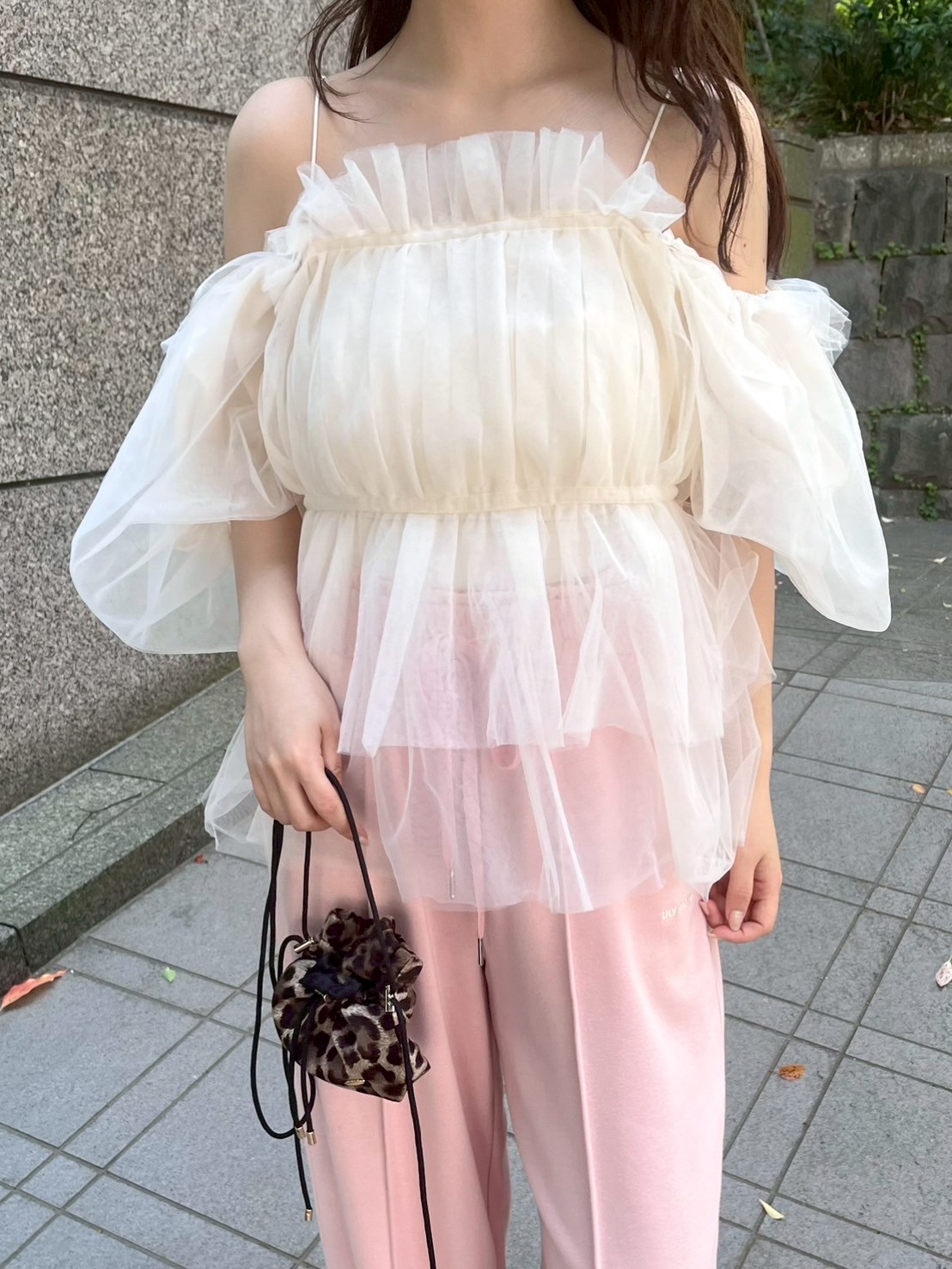 WEB限定カラー】3wayペプラムチュールブラウス(シャツ・ブラウス
