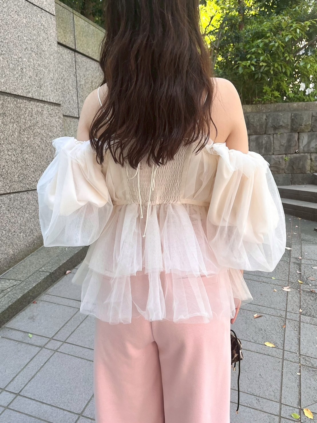 WEB限定カラー】3wayペプラムチュールブラウス(シャツ・ブラウス