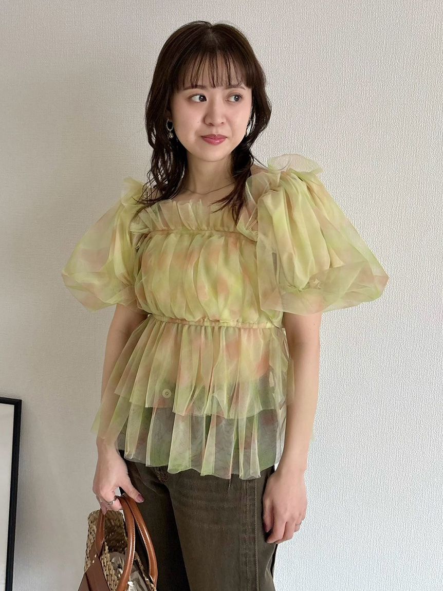 LILYBROWN 3wayペプラムチュールブラウス WEB限定カラー】3wayペプラムチュールブラウス（シャツ/ブラウス