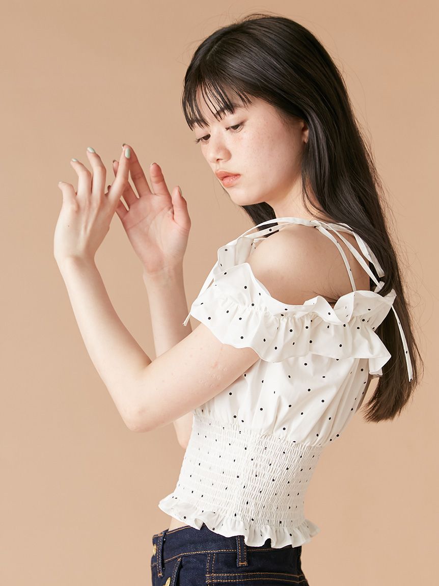 2wayデコルテフリルトップス(Tシャツ・カットソー)｜トップス