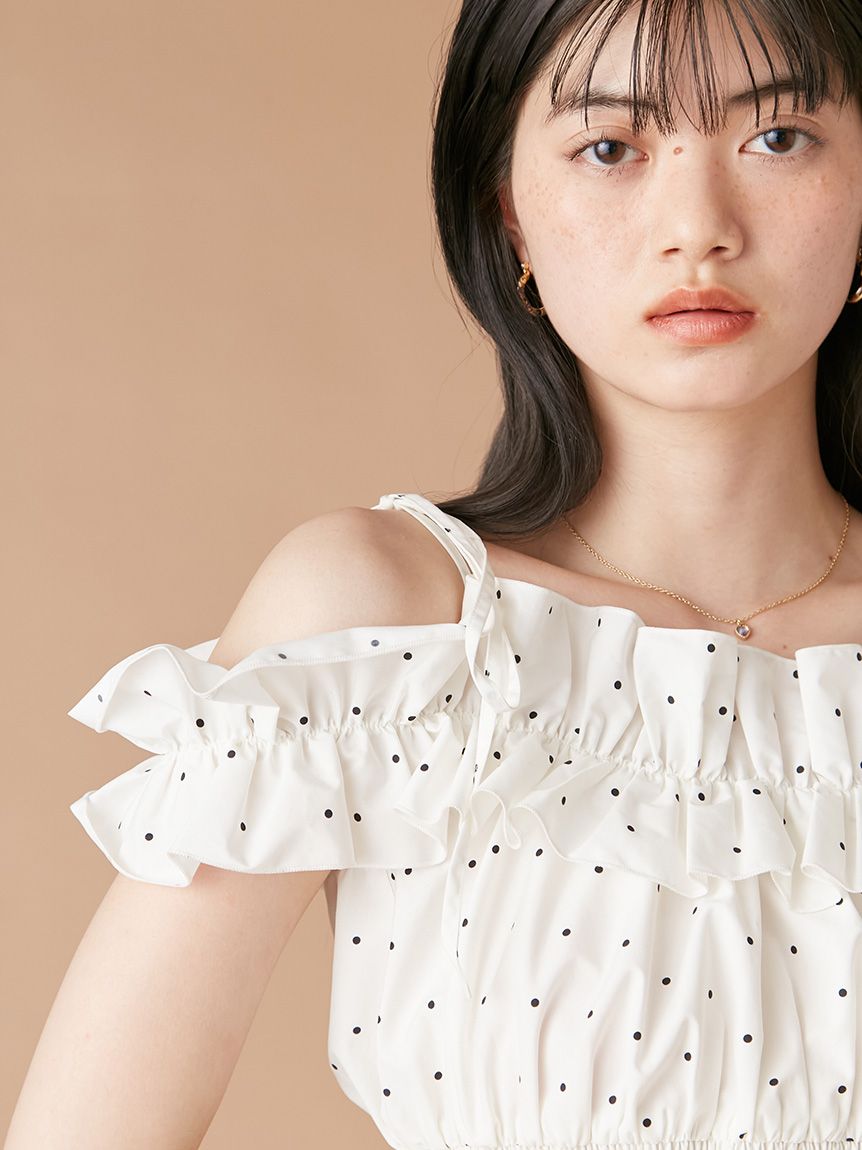 完売色♥️新品タグ付き✨ LILY BROWN 2wayデコルテフリルトップス LILY BROWN｜2wayデコルテフリルトップス | Rakuten Fashion