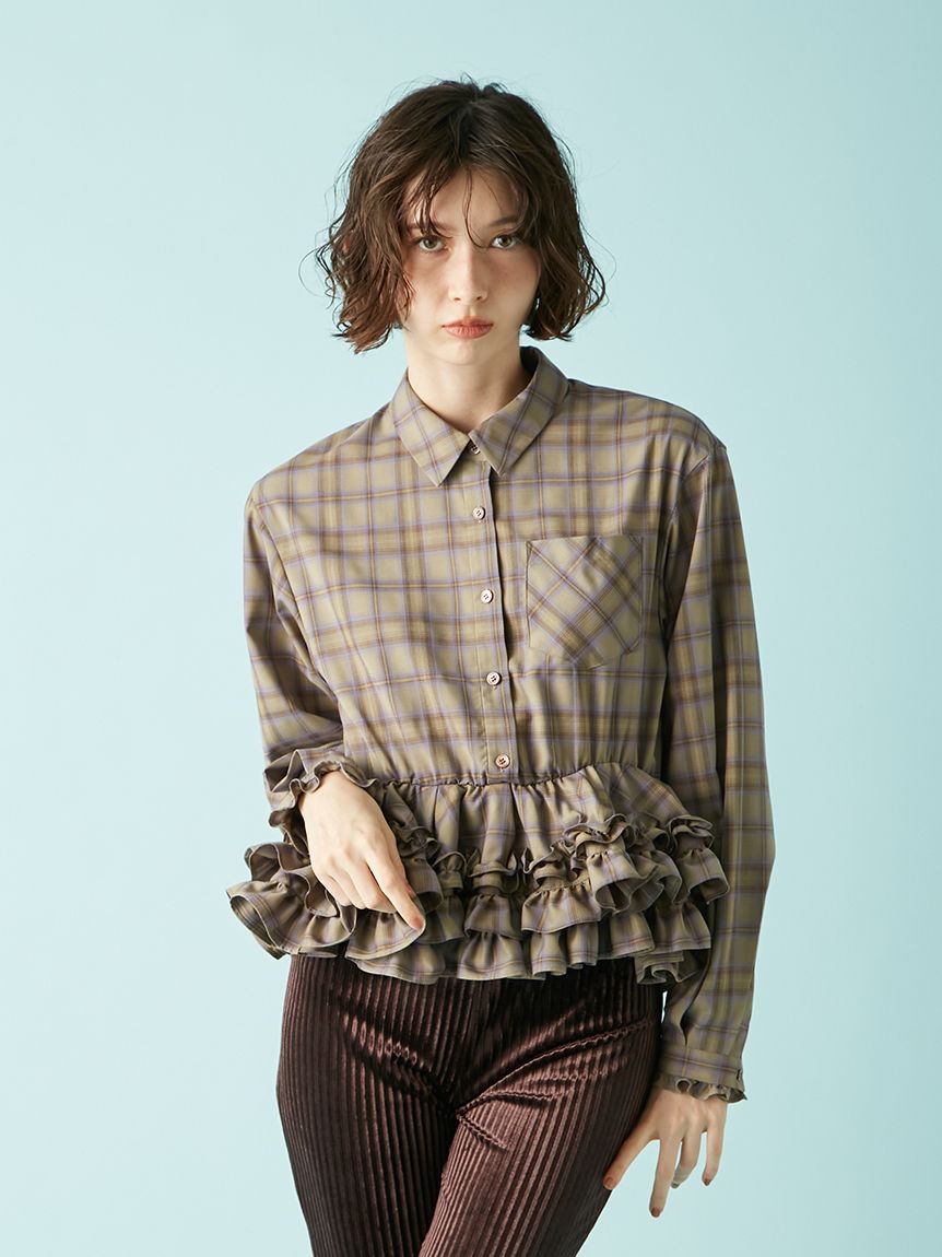 ホイップフリルヘムブラウス(シャツ・ブラウス)｜トップス｜LILY