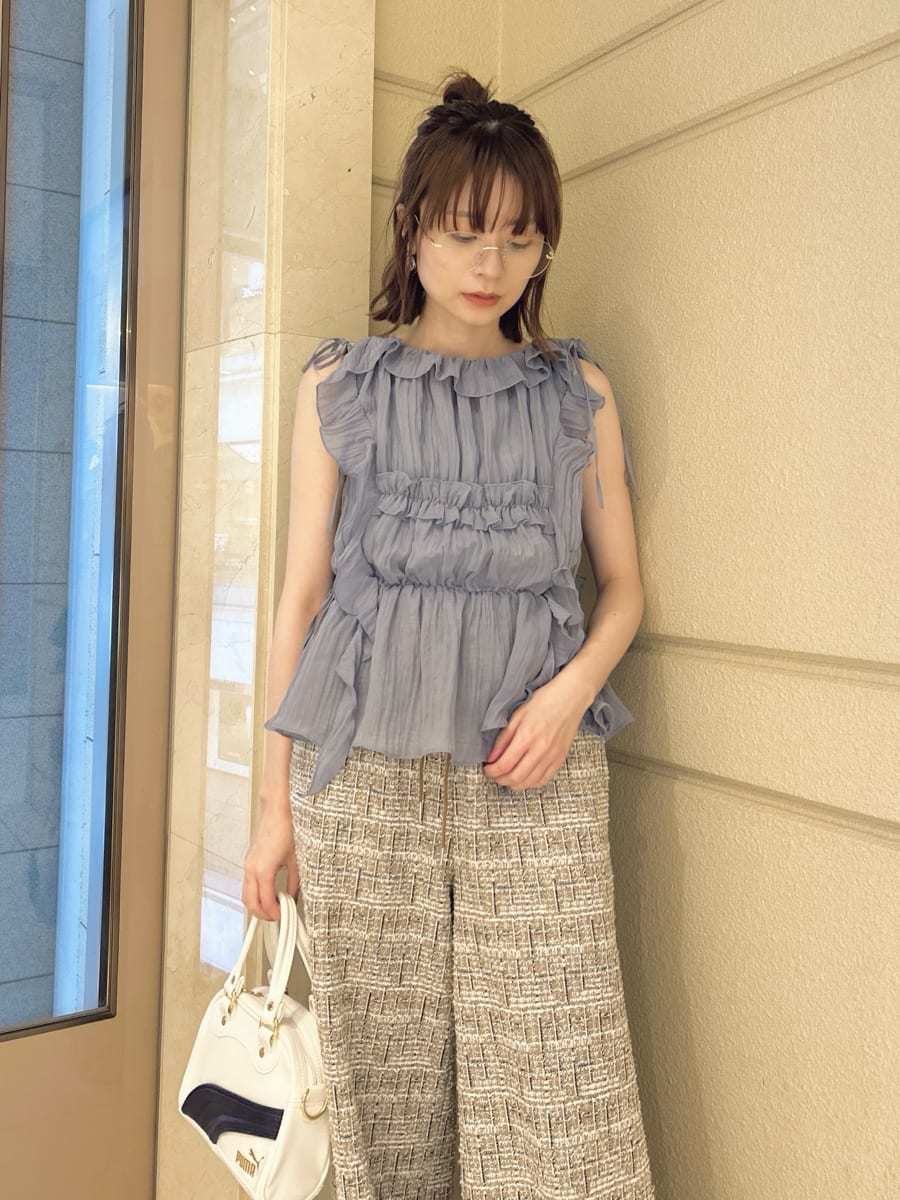 フリルシャーリングブラウス(シャツ・ブラウス)｜トップス｜LILY BROWN