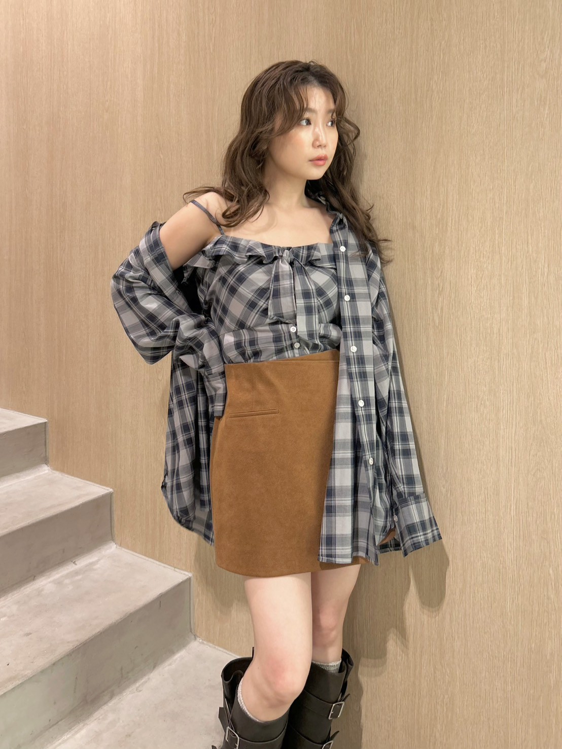 チェックシャツペプラムビスチェ(ビスチェ)｜トップス｜LILY BROWN