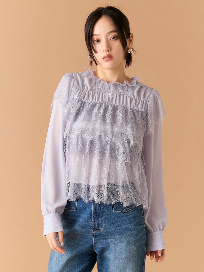レースフリルブラウス(シャツ・ブラウス)｜トップス｜LILY BROWN