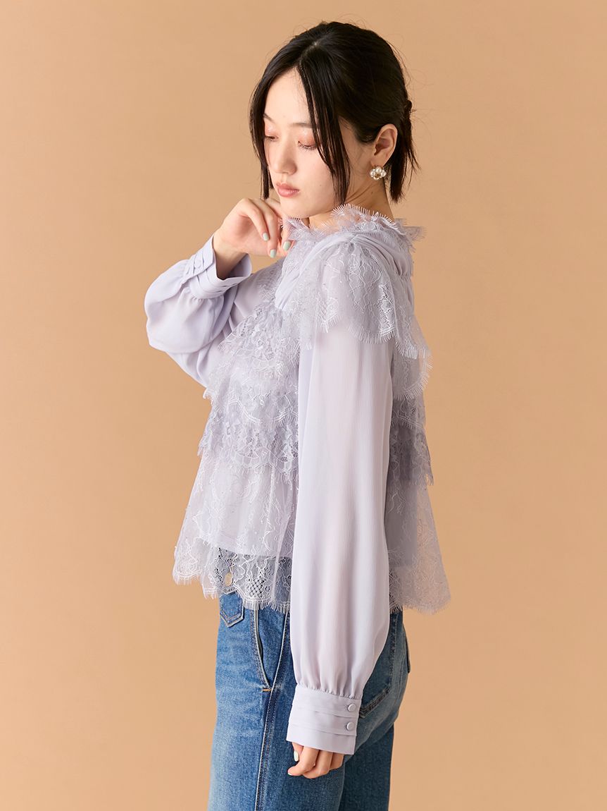 レースフリルブラウス(シャツ・ブラウス)｜トップス｜LILY BROWN
