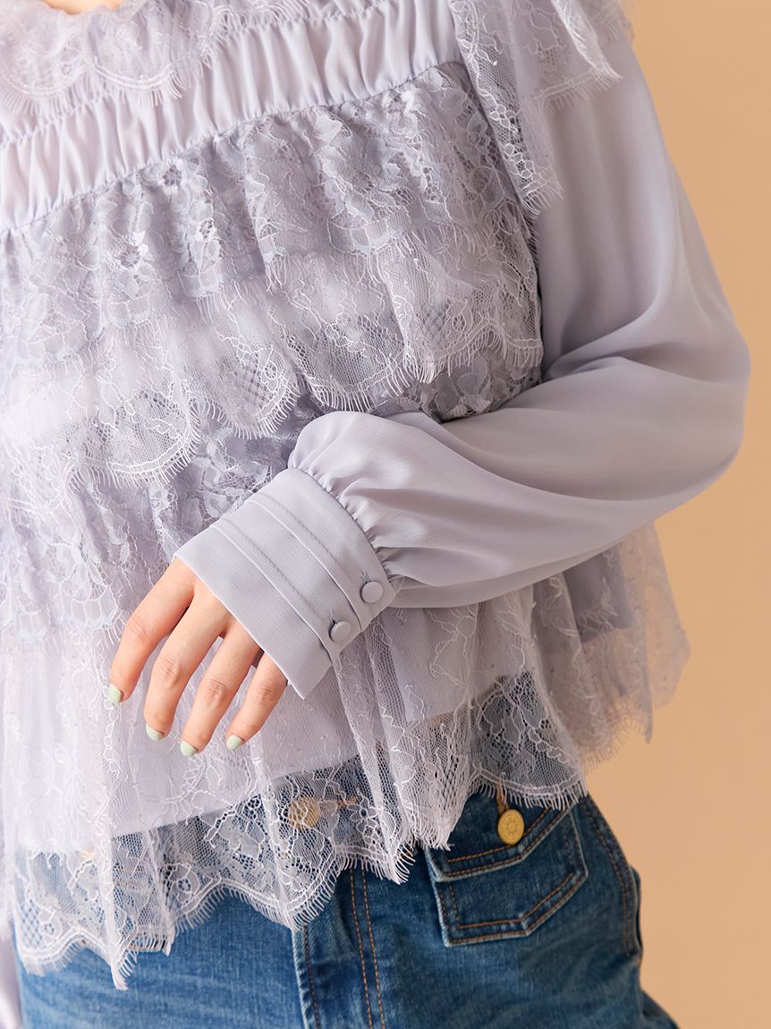 レースフリルブラウス(シャツ・ブラウス)｜トップス｜LILY BROWN