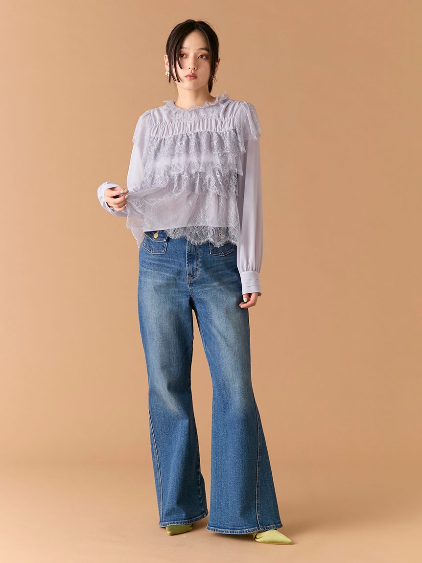 レースフリルブラウス(シャツ・ブラウス)｜トップス｜LILY BROWN