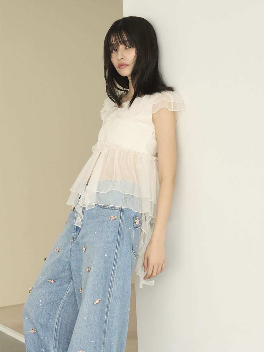 パピヨンチュールフリルトップス(シャツ・ブラウス)｜トップス｜LILY