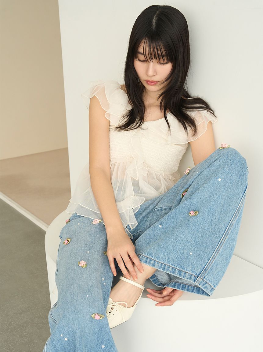 パピヨンチュールフリルトップス(シャツ・ブラウス)｜トップス｜LILY