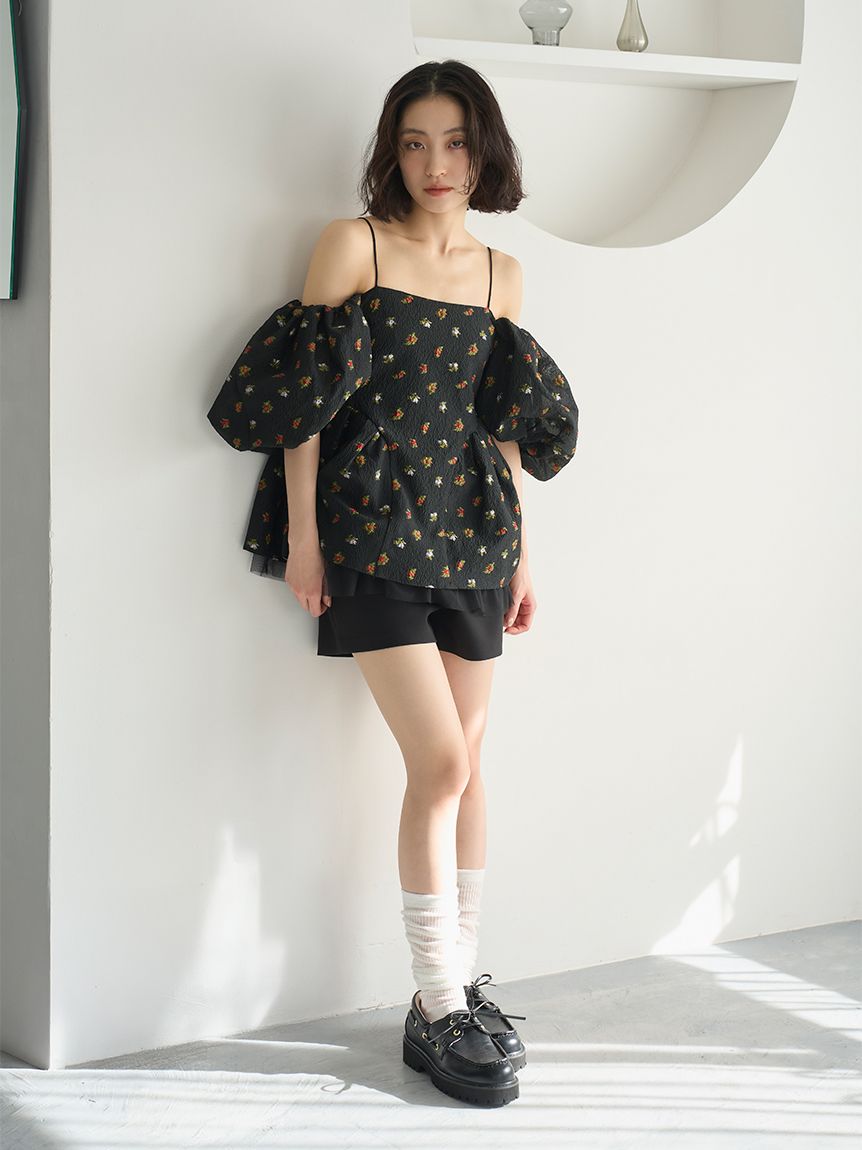 3wayペプラムジャガードブラウス(シャツ・ブラウス)|トップス|LILY 3wayペプラムジャガードブラウス(シャツ・ブラウス)|トップス|LILY