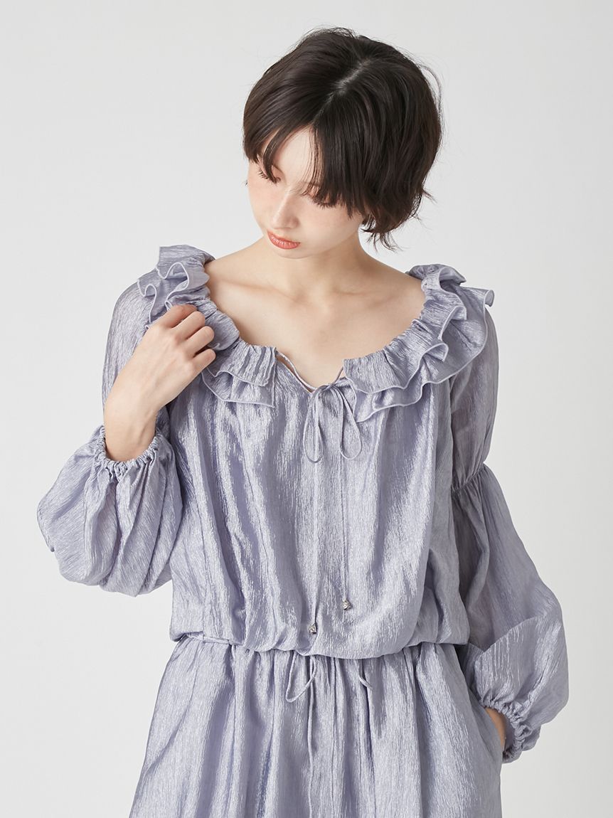 あみ ^_^ 二点 新作♡オープンショルダー フリル バイカラーブラウス 石井亜美さんコラボ】フリルショルダーブラウス