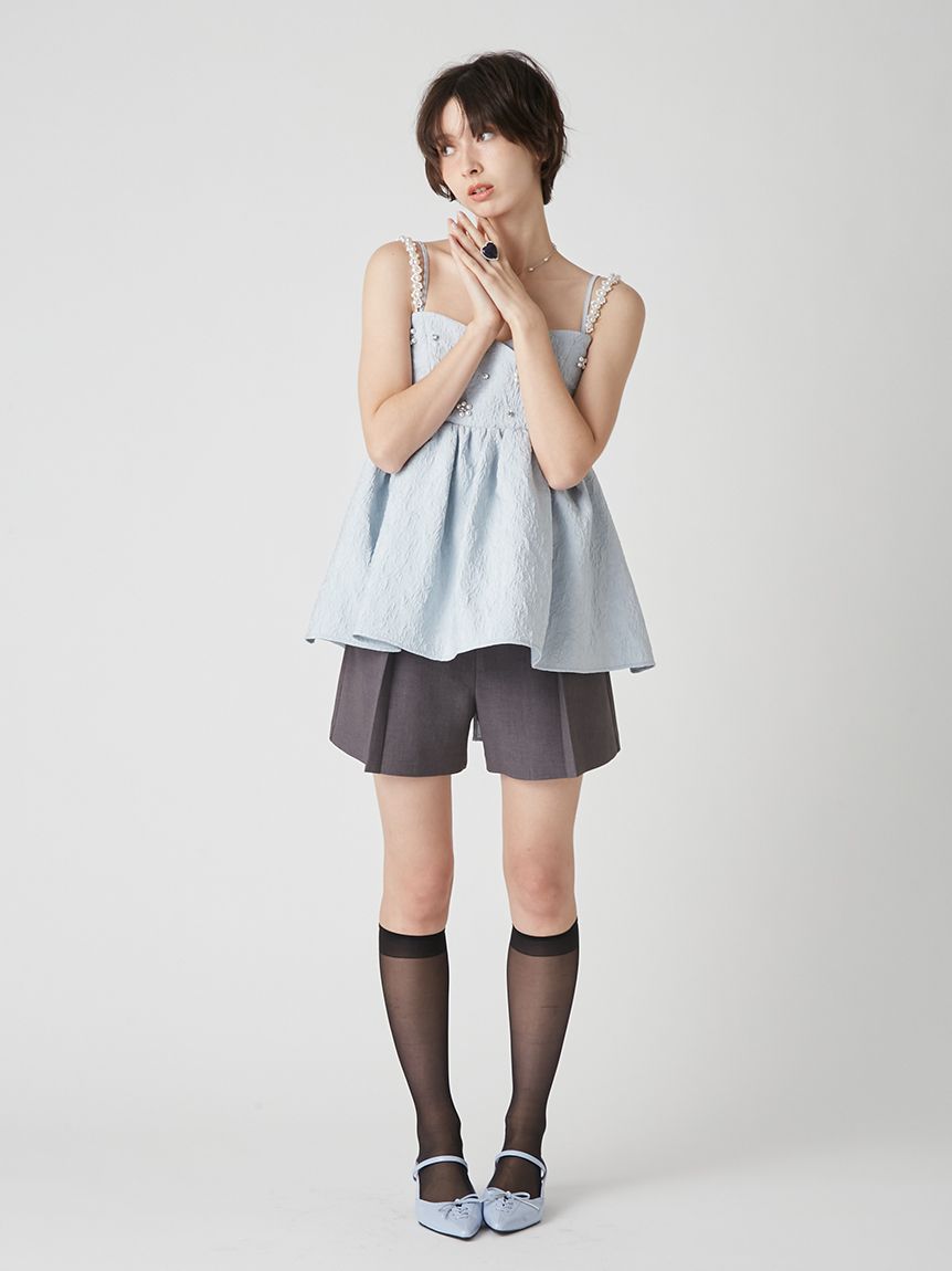 ピムリコ、ベリンダロンパース2点セット L.B CANDY STOCK]ビッグリボンビジューペプラムトップス(シャツ